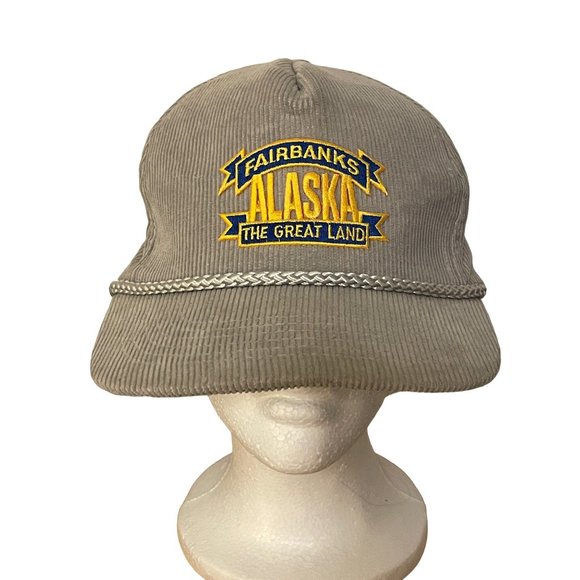 Vintage Corduroy Fairbanks Alaska The Great Land Snapback Baseball Hat Cap Patch - Picture 2 of 10